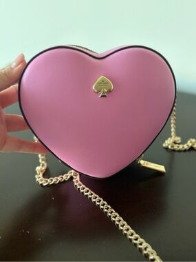 kate spade Pink Heart-Shaped Crossbody with Gold Chain